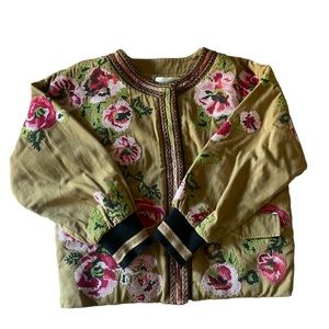 Anthropologie flower bomber jacket